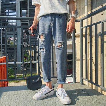 布魯森（BULUSEN） 直筒褲 青春休閑 男士牛仔褲