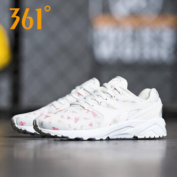 361度跑步鞋2237-1羽毛白/夏日粉 