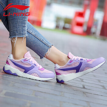 李寧（LI-NING）跑步鞋桃花粉/淺蓮紫 35，36，37，38，39