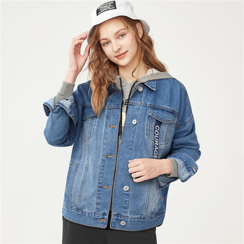 佐丹奴（Giordano）  長(zhǎng)袖 女 短外套 撞色