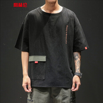 利赫倫（LIHELUN） 短袖 男士T恤 黑色 