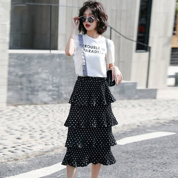 小賴(lài)猴（XIAOLAIHOU） 圓點(diǎn) 荷葉邊，波點(diǎn) 連衣裙