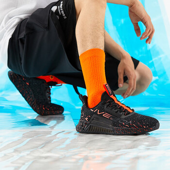 安踏（ANTA）跑步鞋-9黑/熒光亮深紅 41