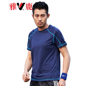 雅鹿 短袖 男士T恤 男/深藍 