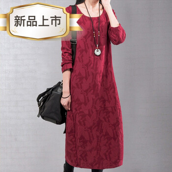 亞麻,新款,元素,樣式,流行,長袍,趨勢,紅色