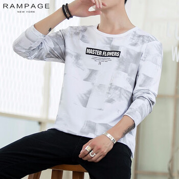 RAMPAGE 短袖 男士T恤 長(zhǎng)袖白色 
