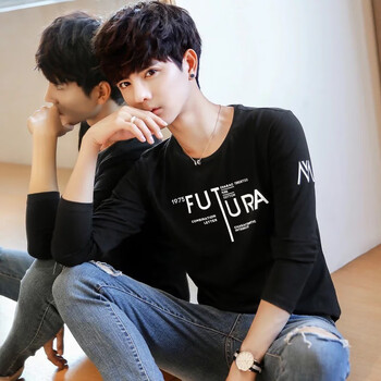 凌登（LingDeng） 長袖 男士T恤 FUT黑 S，XL，L，M，XXL，XXXL