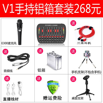 仙笛  支撐式 麥克風(fēng) V1手持話筒鋁箱套裝黑色