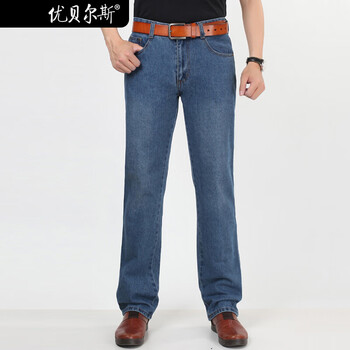 優(yōu)貝爾斯（YOUBES） 直筒褲 商務(wù)休閑 男士牛仔褲