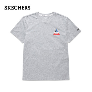 斯凱奇（Skechers） 短袖 男士T恤 中花灰/04F 