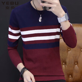 業(yè)步（YEBU） 長袖 男士T恤 酒紅色 XL