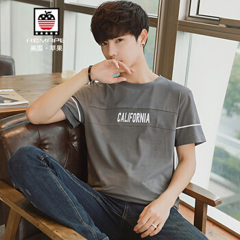 AEMAPE 短袖 男士T恤 C26深灰色 