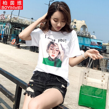 柏茵維（BOYINWEI） 3D，印花 短袖 T恤 女 圓領(lǐng)