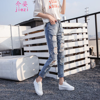 介姿（JIEZI）  直筒褲 女 九分褲 牛仔褲