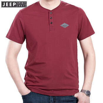 吉普（JEEP） 短袖 男士T恤 紅色  TS0096 