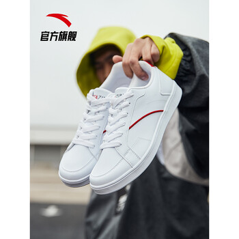 安踏（ANTA）板鞋安踏白/大學(xué)紅 39，40.5，40，42.5，41，42，44.5，43