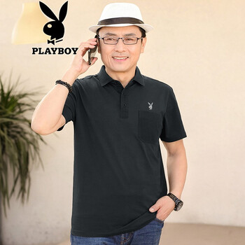花花公子（PLAYBOY ESTABLISHED 1953） 短袖 男士T恤 8962款 深灰 
