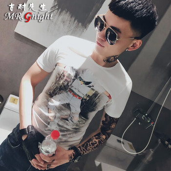 古耐先生（Mr.gnight） 短袖 男士T恤 T188白色 