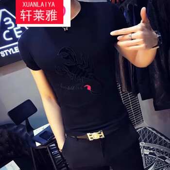 軒萊雅（XUANLAIYA） 短袖 男士T恤 KC蝎子烏 