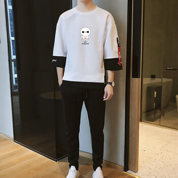 迪匹斯（DIPISI） 七分袖 男士T恤 829白色衣服+褲子 