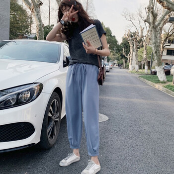 棲鳳竹（QI FENG ZHU） 高腰 燈籠褲 女 九分褲 休閑褲