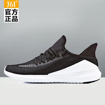 361°跑步鞋烏魚黑/361度白 