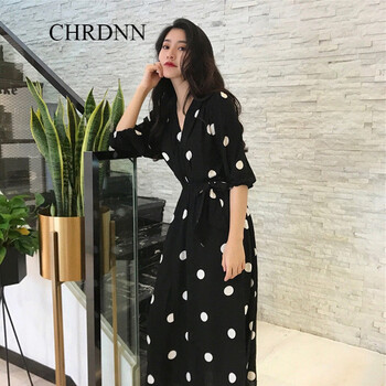 赤典（CHRDNN） 宇宙星空，圓點(diǎn)，純色 荷葉邊，綁帶 連衣裙