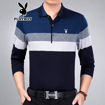 花花公子（PLAYBOY） 長(zhǎng)袖 男士T恤 998藍(lán)色長(zhǎng)袖 