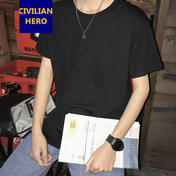 Civilian Hero 短袖 男士T恤 黑色 S，XL，L，M，XXL，XXXL