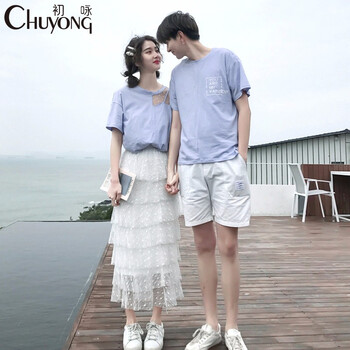 初詠（Chuyong） 拼接 短袖 T恤 女 圓領(lǐng)