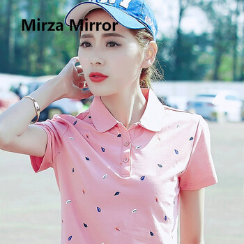 蜜莎蜜拉（Mirza Mirror） 繡花，印花 短袖 T恤 女 POLO領(lǐng)