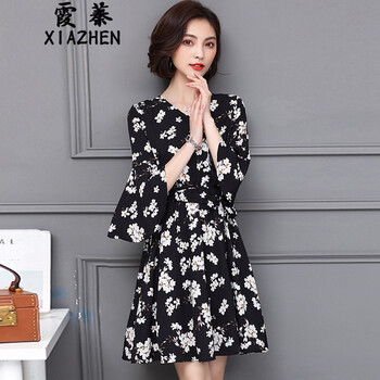 霞蓁（XIAZHEN） 碎花 印花 連衣裙