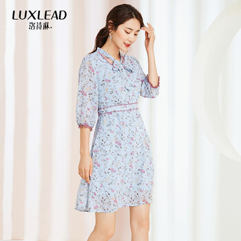 洛詩琳（LUXLEAD）  花邊，撞色，印花，飄帶 連衣裙