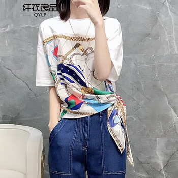 纖衣良品（QIAN YI LIANG PIN） 印花 短袖 T恤 女 