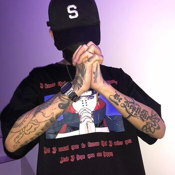 蒂瑾夕 短袖 男士T恤 天道佩恩（黑色） 