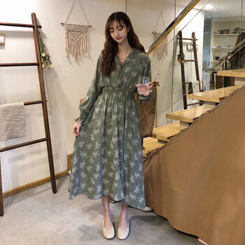 清新長(cháng)袖連衣裙，打造曼妙身姿