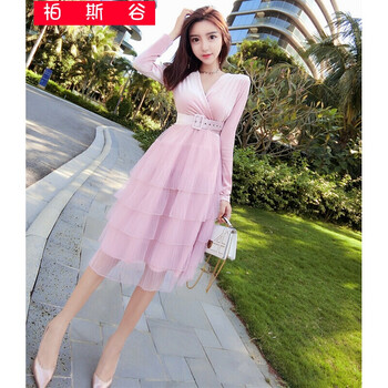 歐美長袖蓬蓬裙