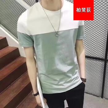 騎士普?。≒utin．rider） 短袖 男士T恤 二拼 淺綠 