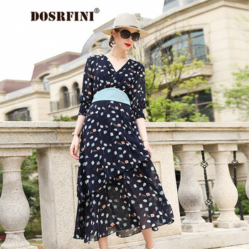 杜莎菲尼（DOSRFINI） 碎花 拼接，不規(guī)則，拉鏈 連衣裙