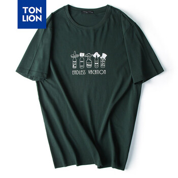 唐獅（TonLion） 短袖 男士T恤 墨綠 