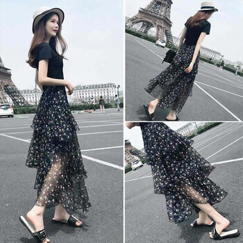 時尚印花連衣裙，打造甜美少女感