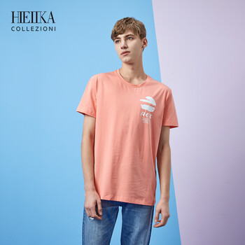 海一家（Hieiika） 短袖 男士T恤 粉紅花紋88 