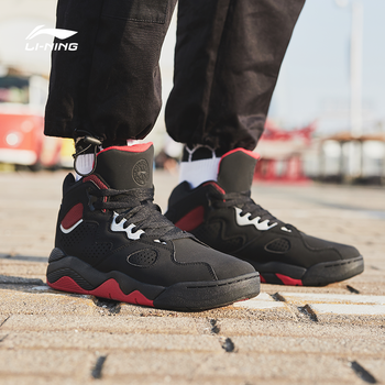 李寧（LI-NING）籃球鞋標準黑/朱砂紅 