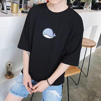 未知 短袖 男士T恤 Z-胸前小魚(yú)黑 