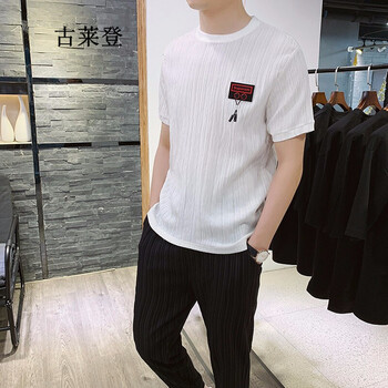 古萊登（GODLIKE） 短袖 男士T恤 白色九分褲套裝 