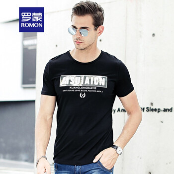 羅蒙（ROMON） 短袖 男士T恤 TX19HF75522黑色 