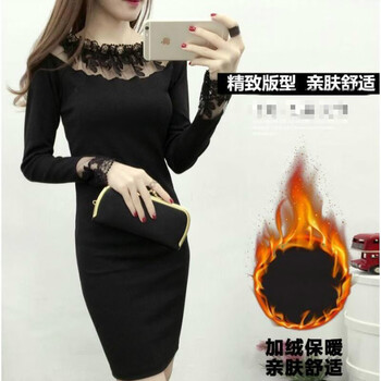 時(shí)尚女士長(zhǎng)袖連衣裙，優(yōu)雅又顯瘦