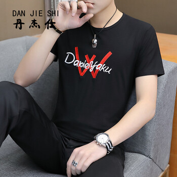 丹杰仕（DANJIESHI） 短袖 男士T恤 T902黑色 