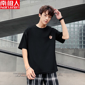南極人 短袖 男士T恤 B902黑色 