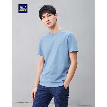 海瀾之家（HLA） 短袖 男士T恤 淺藍(53) 